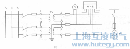 二個(gè)單相電壓互感器的vv接線(xiàn)